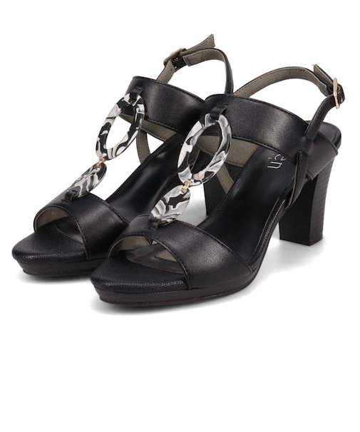 テーン tehen ダブルベルトデザイン・7.5cmヒールサンダル　TN1802