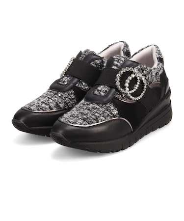 HIROKO KOSHINO FEMME　ラインストーンバックル付き エレガントスニーカー　HRL2025