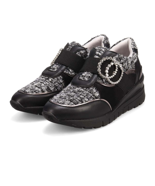 HIROKO KOSHINO FEMME　ラインストーンバックル付き エレガントスニーカー　HRL2025