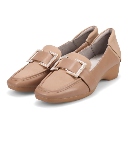 HIROKO KOSHINO FEMME　足元に華やぎと上品さを ヌバック×スムース素材 コンビローファー　HRL5004