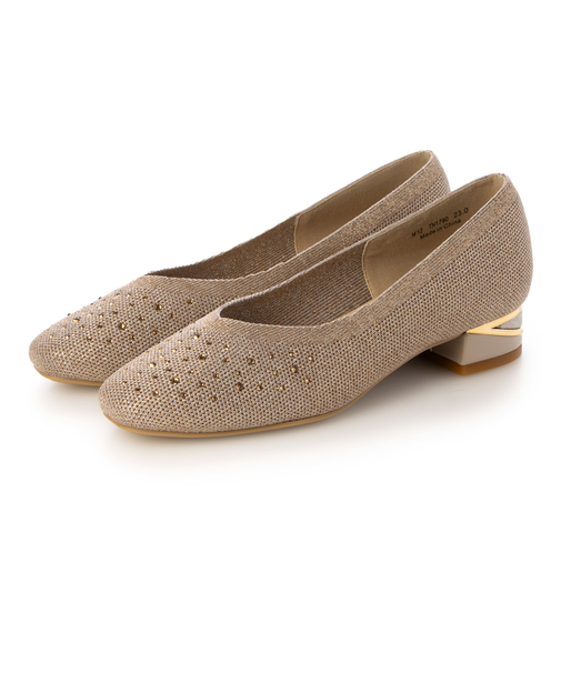 テーン tehen ニット素材のVカットパンプス  TN1790