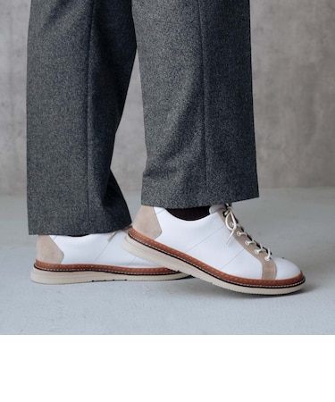 ランバンオンブルー LANVIN en Bleu  レースアップコンビネーションレザースニーカー　86553