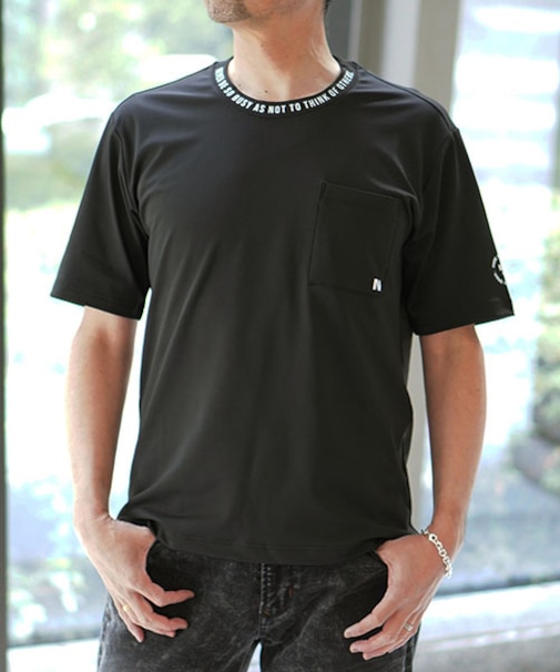 ロゴプリントハンソデクルーネック