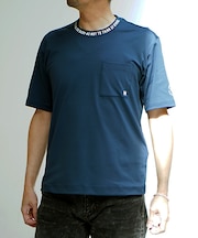 ロゴプリントハンソデクルーネック