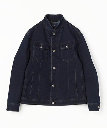 ヨコ黒ストレッチツイル＆ストレッチデニムブルゾン