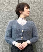 シャギーニットＶネックカーデ