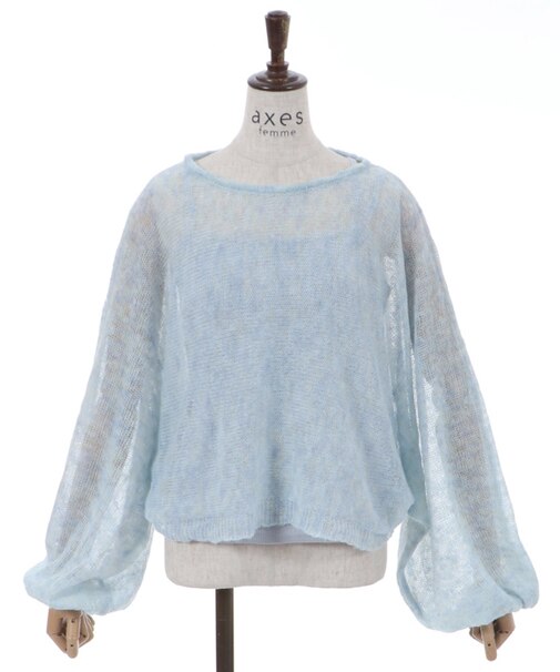 モヘアタッチニット×インナー