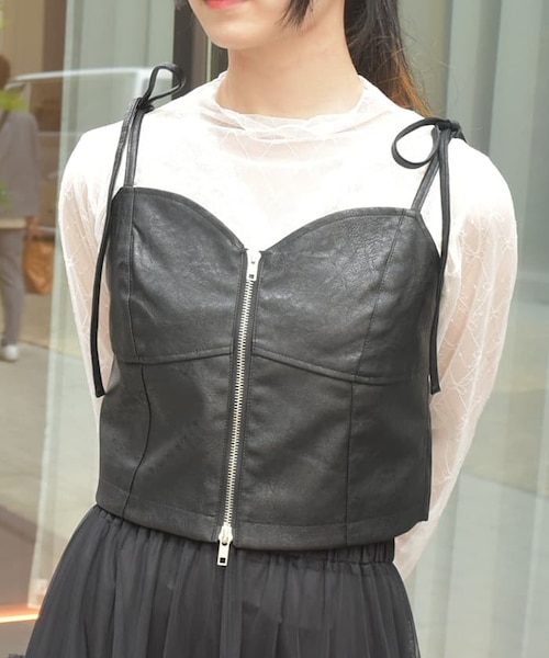 デニーローズ フェイクレザー ビスチェ 黒 デニーローズ フェイクレザー ビスチェ 黒