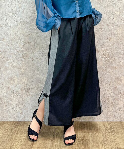 &ellecy 綸子チャイナパンツ 75cmのドールまで可能！旗袍 チャイナ服 チャイナドレス