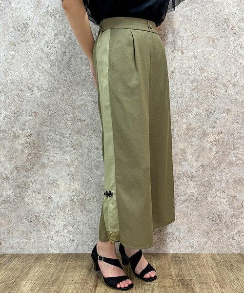 ちゃいなページ 麻調チャイナ釦配色パンツ｜アクシーズファム アウトレットの