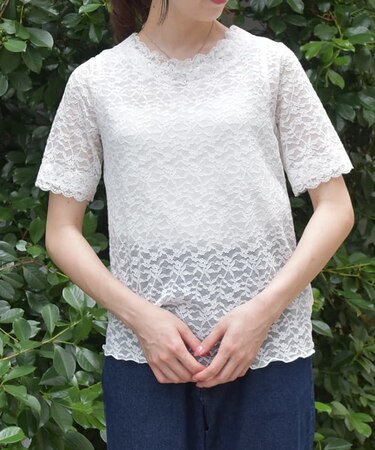 総レース半袖インナー