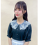 フラワー刺繍襟パフ袖ＢＬ