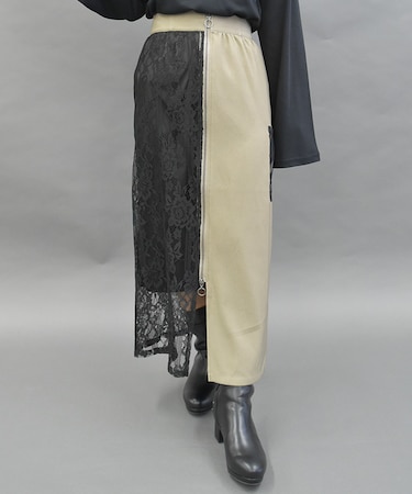 ジップ付レースタイトＳＫ