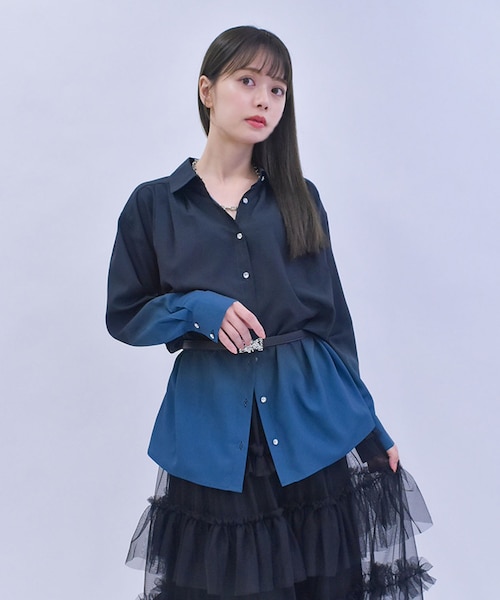 【相場以下】人気の完売品！OAS グラデーション 半袖シャツ M 相場以下】人気の完売品！OAS グラデーション 半袖シャツ M