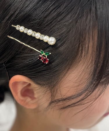 さくらんぼヘアピンセット