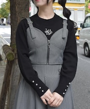 ベルトデザインジップビスチェ