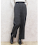 裾釦起毛チェックワイドパンツ