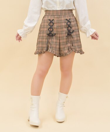 レースアップショートパンツ
