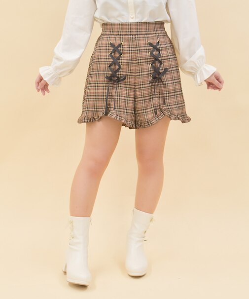 レースアップショートパンツ