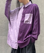 配色ドルマン長袖シャツ