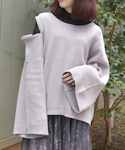 ショルダージップニット