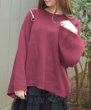ショルダージップニット