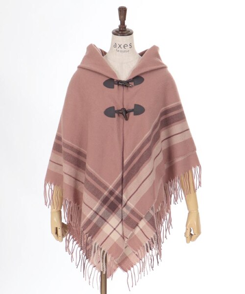 サイドラインチェックポンチョ｜アクシーズファム アウトレット