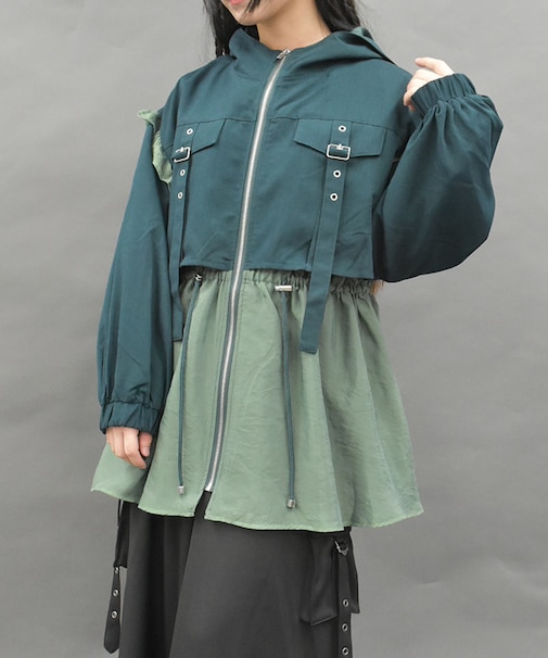 ミリタリーフーディーブルゾン