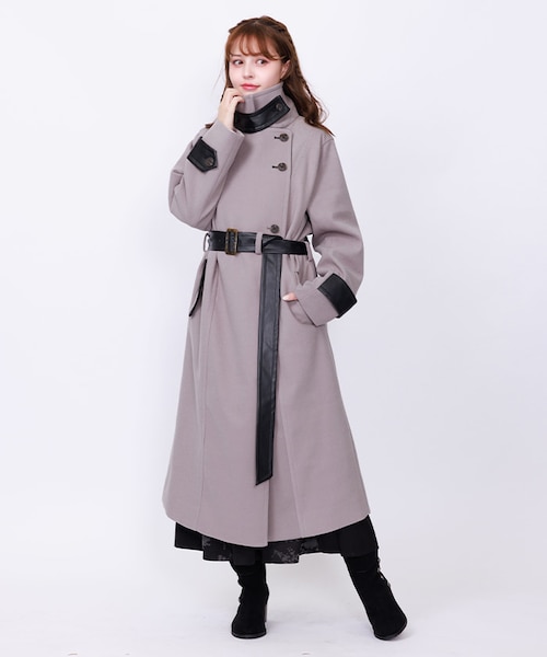 異素材切替ロングコート｜アクシーズファム アウトレットの