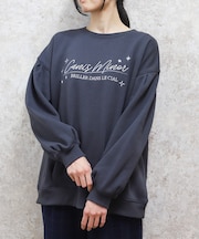 刺繍裏起毛コクーントレーナー