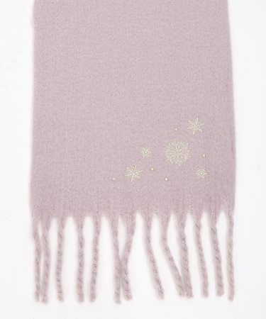 雪の結晶刺繍ストール