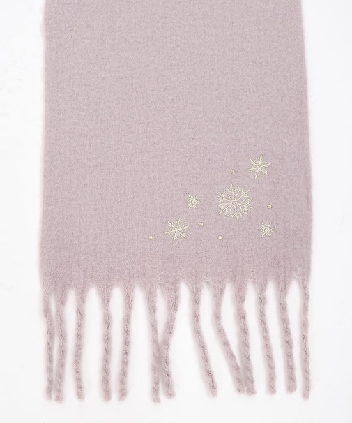 雪の結晶刺繍ストール