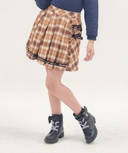 裏ボアリボンチェックスカパン