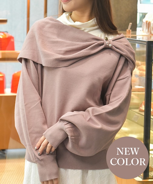 ドレープリボンニット