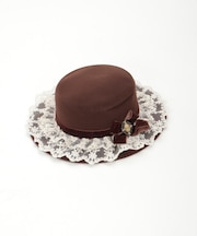 カメオリボン付きカンカン帽