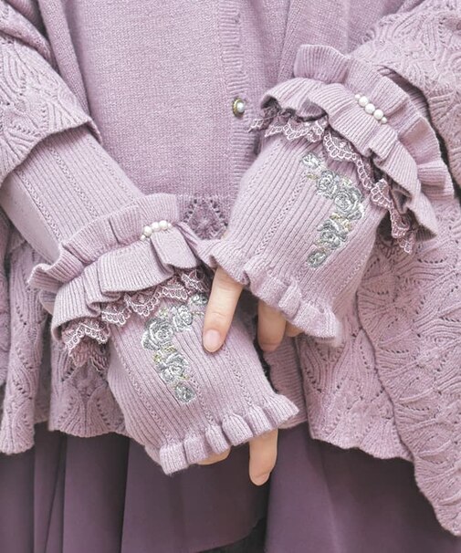 ローズ刺繍アームウォーマー