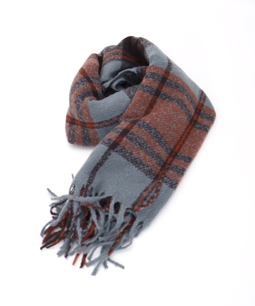 ループ糸チェックストール