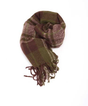 ループ糸チェックストール