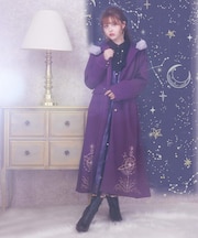 天体刺繍フード付コート