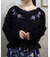 ローズ刺繍フェザーニット