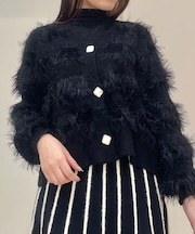 シャギーニットカーデ