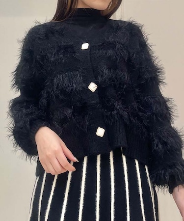 シャギーニットカーデ