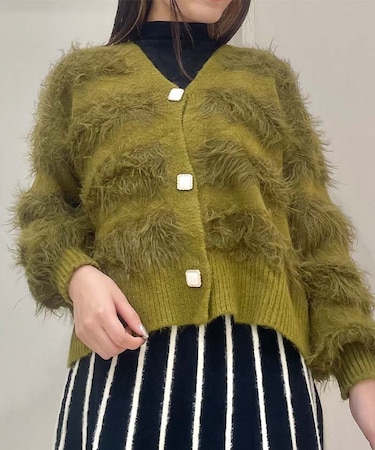 シャギーニットカーデ