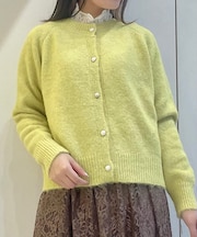 メランジ起毛ニットカーデ