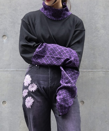 七宝文様タートルニット