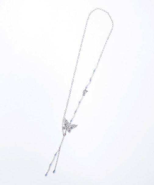 薔薇装飾蝶々ネックレス