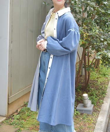 ストライプ配色切替シャツＯＰ