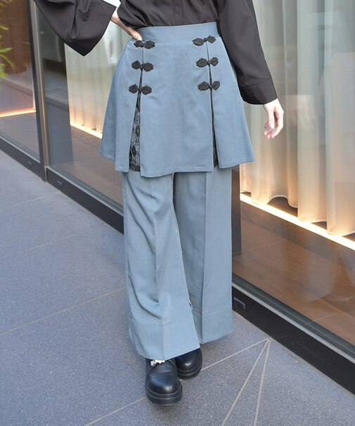 チャイナ釦付きレイヤードPT