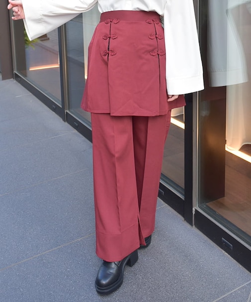 チャイナ釦付きレイヤードＰＴ