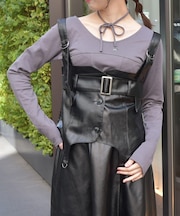 合皮素材ビスチェ